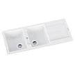 Navona Enigma D200 Double Bowl Granite Sink with Drainer 1160 x 500 x 200mm Snova White