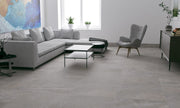 Erding Ash Matt Stone Look Porcelain Tiles 600x600mm in a room setting