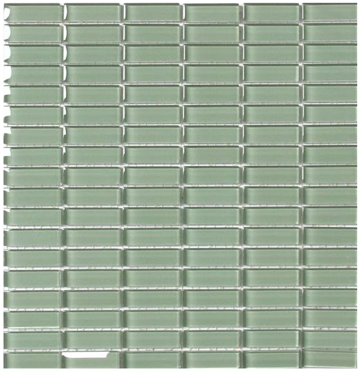 Classic Water Green Crystal Glass Mosaic 15x50mm tile