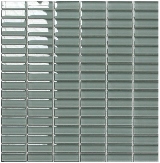 Classic Pale Blue Crystal Glass Mosaic 15x50mm tile