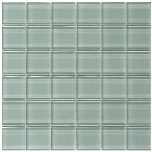 Classic Pale Blue Crystal Glass Mosaic 50x50mm tile