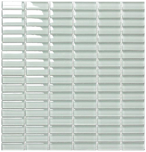 Classic White Crystal Glass Mosaic 15x50mm tile