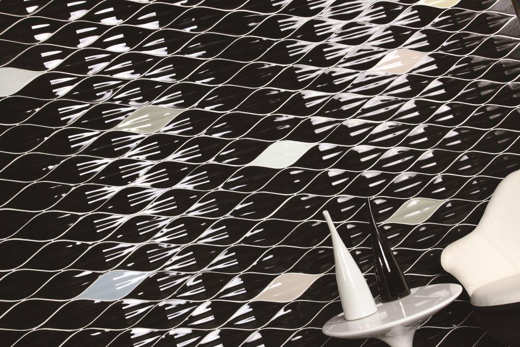 Passion Nero 3D Crystal Glass Mosaic in a room setting