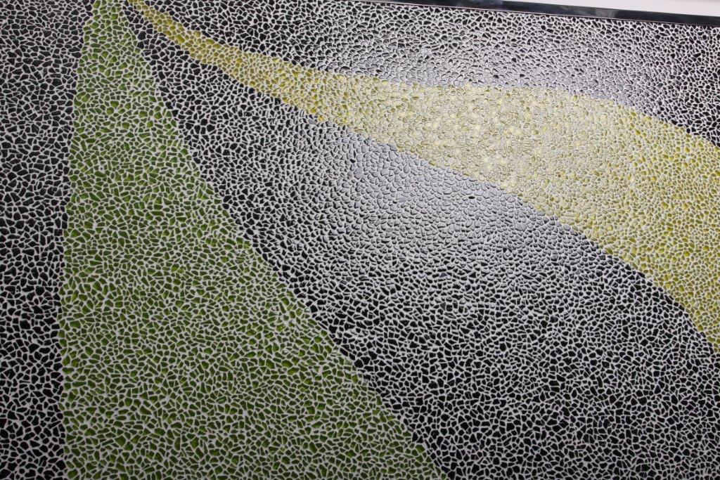 Raindrop Nero Crystal Glass Mosaic in a room setting