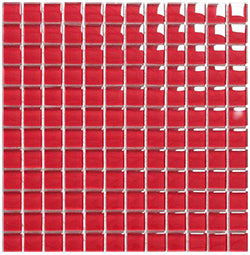 Classic Red Crystal Glass Mosaic 25x25mm tile