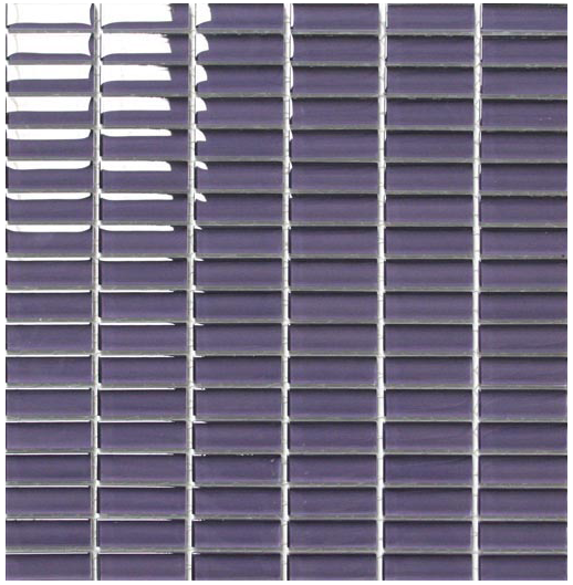Classic Grey Crystal Glass Mosaic 15x50mm tile