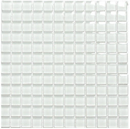 Classic Super White Crystal Glass Mosaic 25x25mm tile