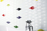 Passion Super White 3D Crystal Glass Mosaic in a room setting