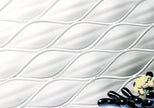 Passion Super White 3D Crystal Glass Mosaic in a room setting