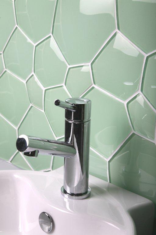 Watercube Underwater 3D Crystal Glass Mosaic 98x298mm in a room setting