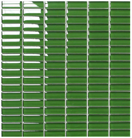 Classic Green Crystal Glass Mosaic 15x50mm tile