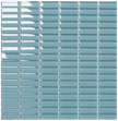 Classic Aqua Crystal Glass Mosaic 15x50mm tile