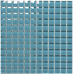 Classic Aqua Crystal Glass Mosaic 25x25mm tile