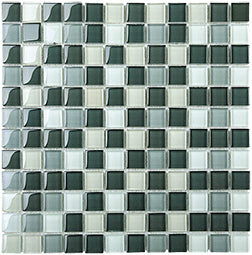 Classic Grey Blend Crystal Glass Mosaic 25x25mm (ESM02-25) tile