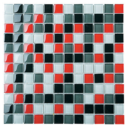 Classic Grey Blend Crystal Glass Mosaic 25x25mm (ESM04-25) tile