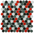 Round 25 Grey Blend Crystal Glass Mosaic 290x290mm (ESM04-R25) tile
