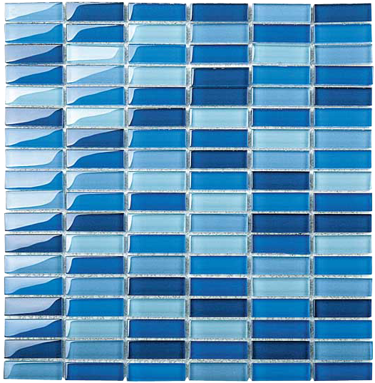 Classic Blue Blend Crystal Glass Mosaic 15x50mm (ESM05-1550) tile