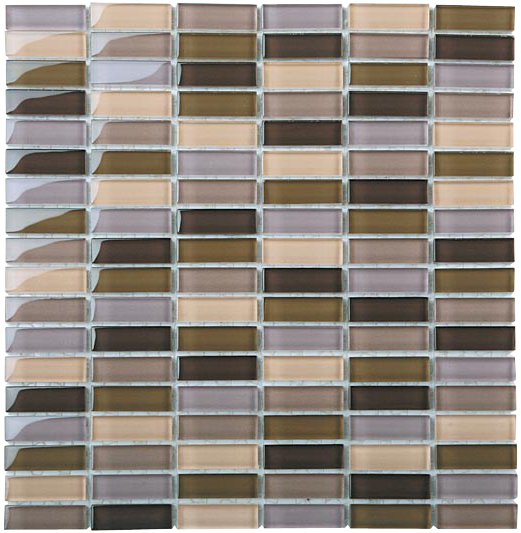 Classic Grey Blend Crystal Glass Mosaic 15x50mm (ESM08-1550) tile