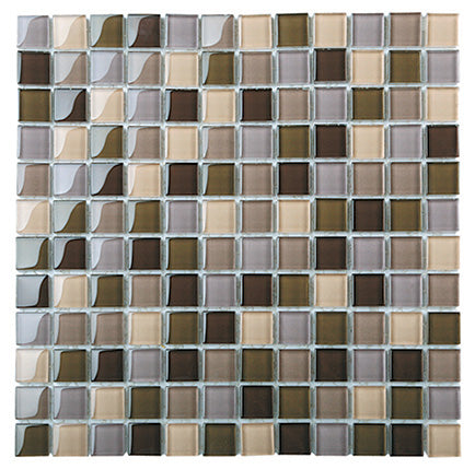 Classic Grey Blend Crystal Glass Mosaic 25x25mm (ESM08-25) tile