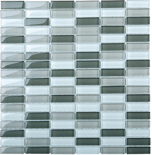 Classic Grey Blend Crystal Glass Mosaic 15x50mm (ESM17-1550) tile