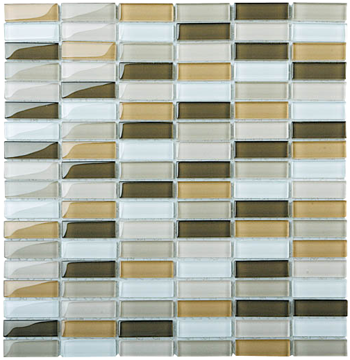 Classic Grey Blend Crystal Glass Mosaic 15x50mm (ESM18-1550) tile
