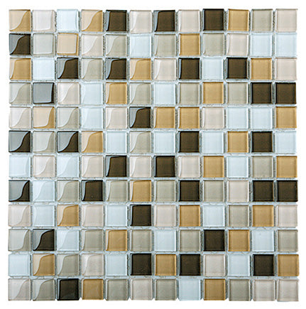 Classic Grey Blend Crystal Glass Mosaic 25x25mm (ESM18-25) tile