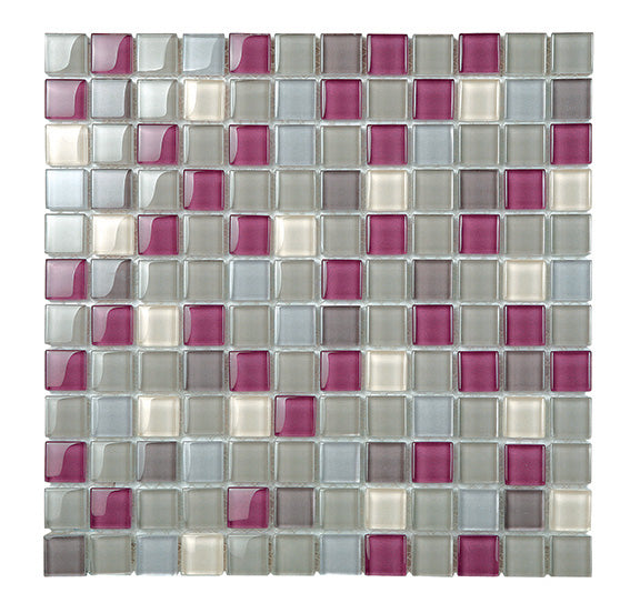 Classic Grey Blend Crystal Glass Mosaic 25x25mm (ESM19-25) tile