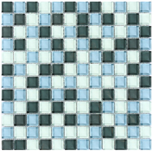 Classic Aqua Blend Crystal Glass Mosaic 25x25mm (ESSBM01-25) tile