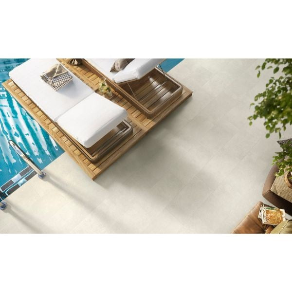 Evo Sand Lappato Porcelain Tiles in a room setting