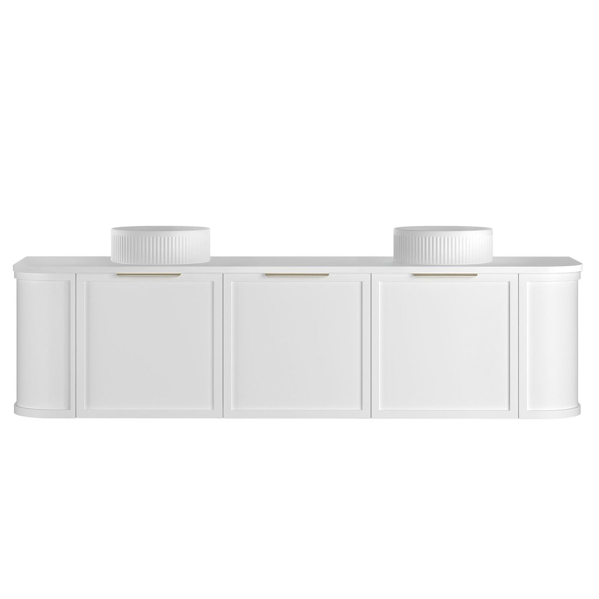 Hampshire 1800mm Satin White Wall Hung Curve Vanity