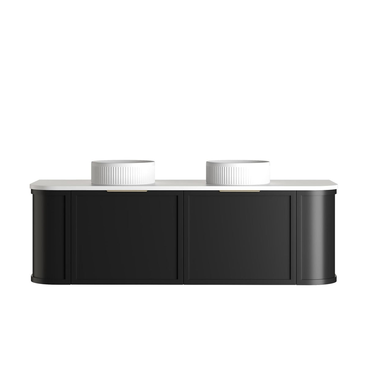 Hampshire 1500mm Satin Black Wall Hung Curve Vanity