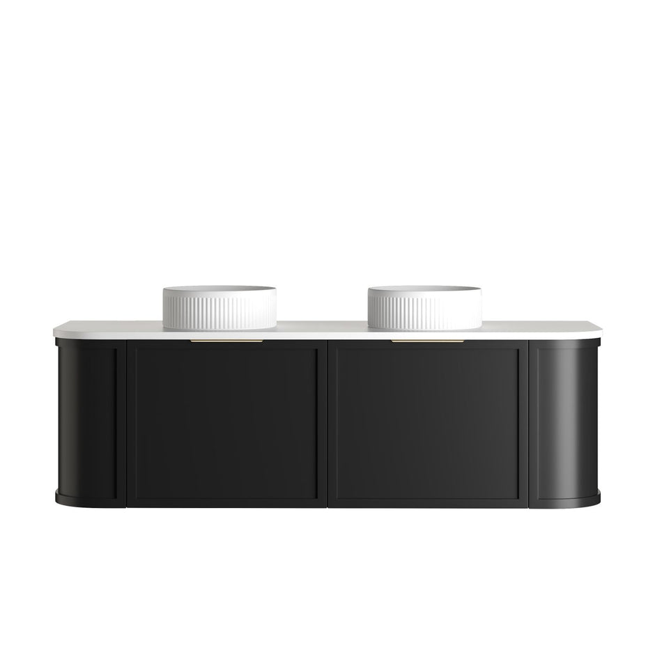 Hampshire 1500mm Satin Black Wall Hung Curve Vanity