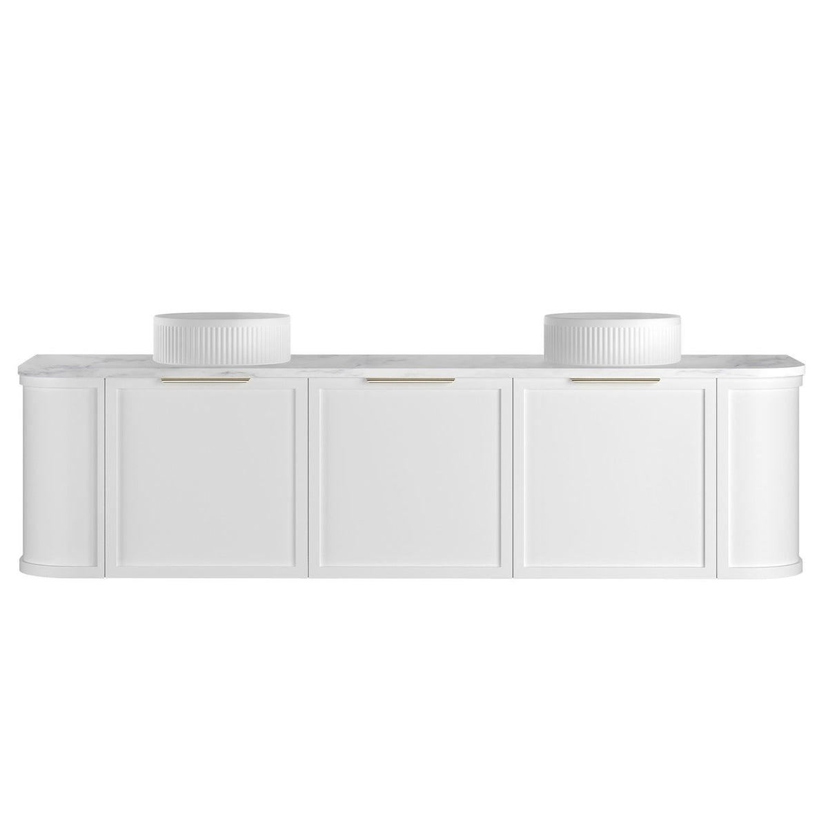 Hampshire 1800mm Satin White Wall Hung Curve Vanity