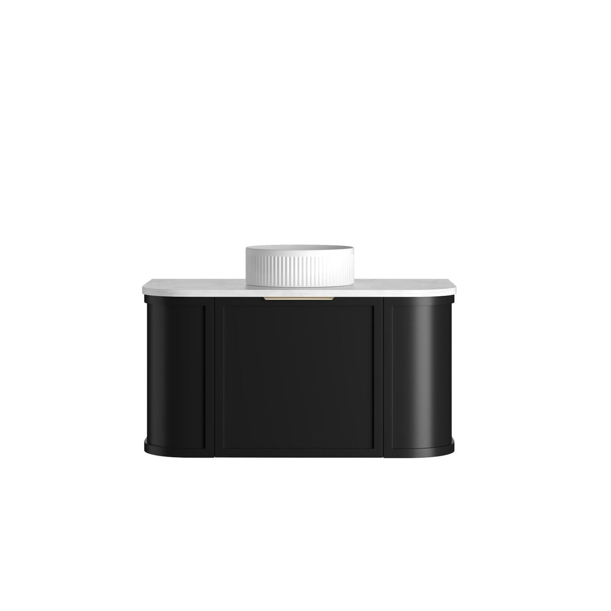 Otti Hampshire 900mm Satin Black Wall Hung Curve Vanity
