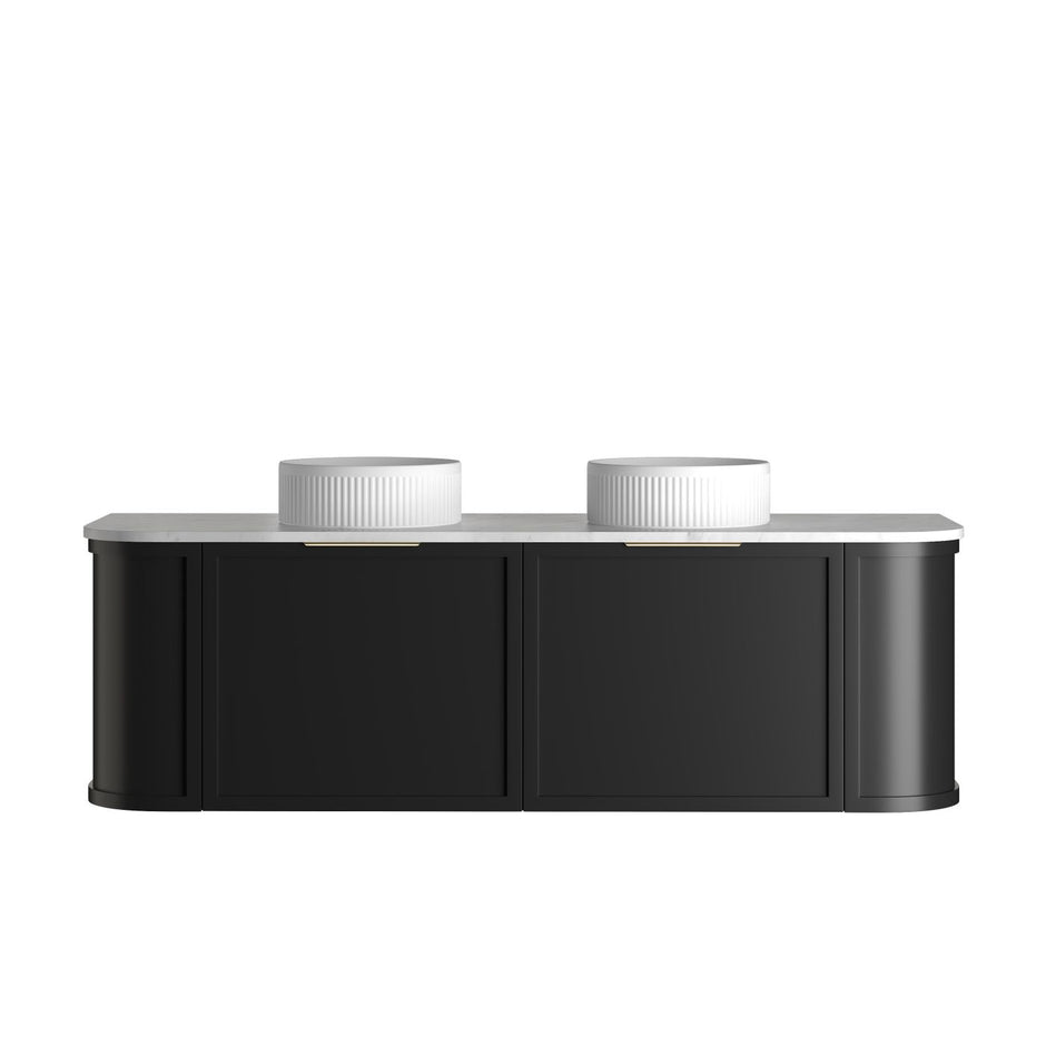Hampshire 1500mm Satin Black Wall Hung Curve Vanity