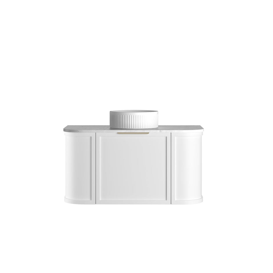Hampshire 900mm Satin White Wall Hung Curve Vanity