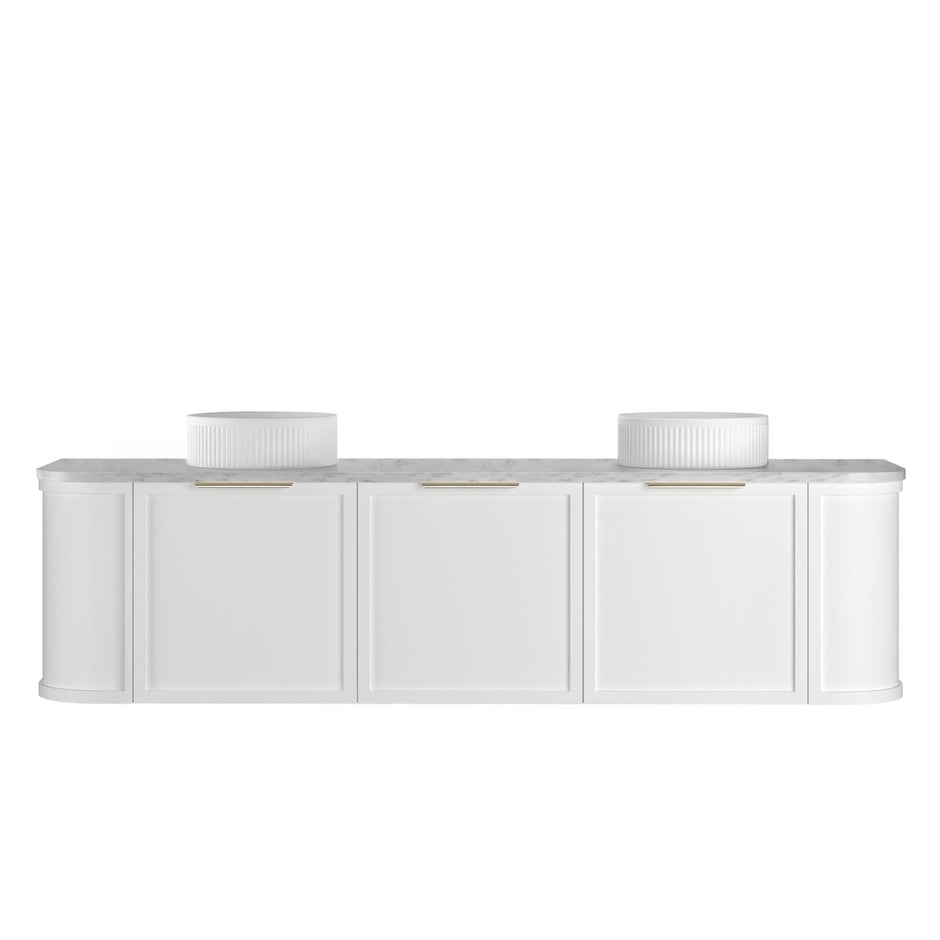Hampshire 1800mm Satin White Wall Hung Curve Vanity