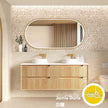 Byron Fluted 1500mm Woodland Oak Wall Hung Vanity