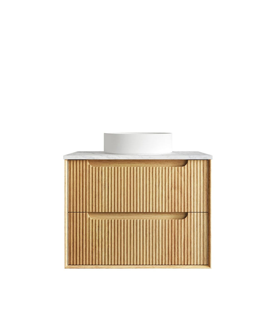 Byron Fluted 750mm Woodland Oak Wall Hung Vanity