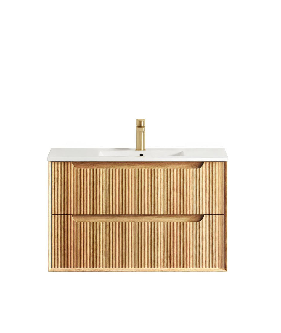 Byron Fluted 900mm Woodland Oak Wall Hung Vanity