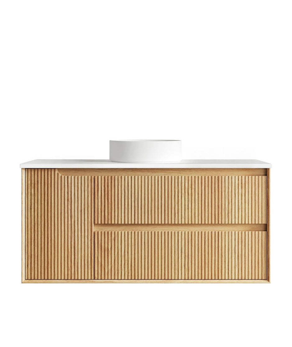 Byron Fluted 1200mm Woodland Oak Wall Hung Vanity