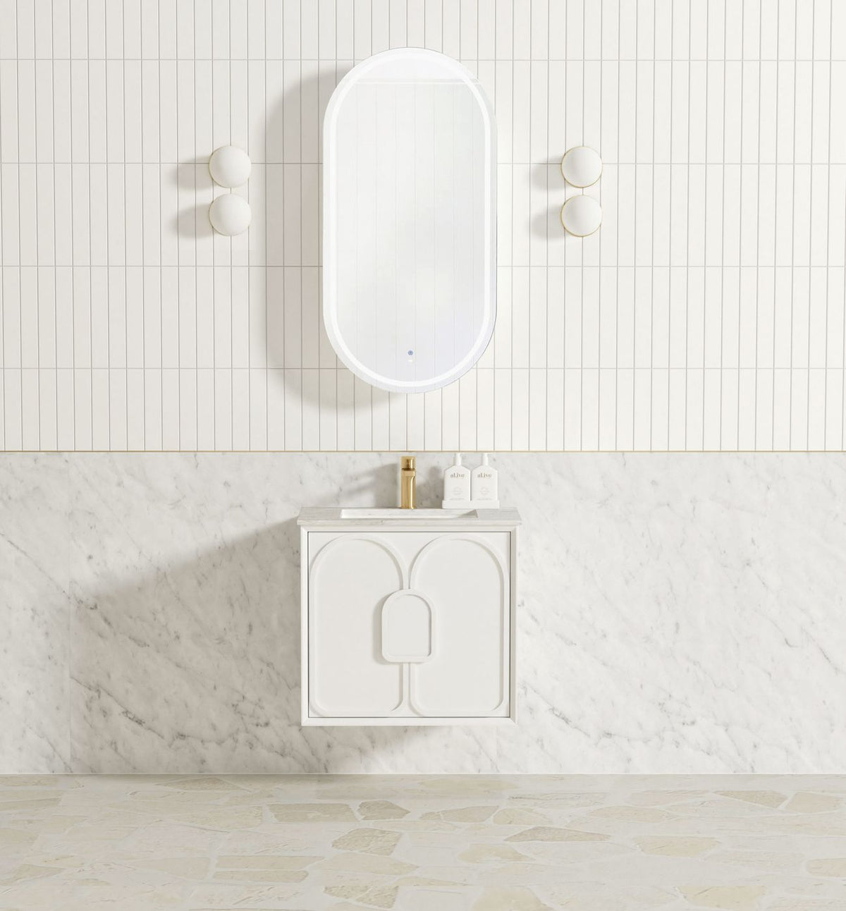 Laguna Mark II 600mm Matte White Wall Hung Vanity