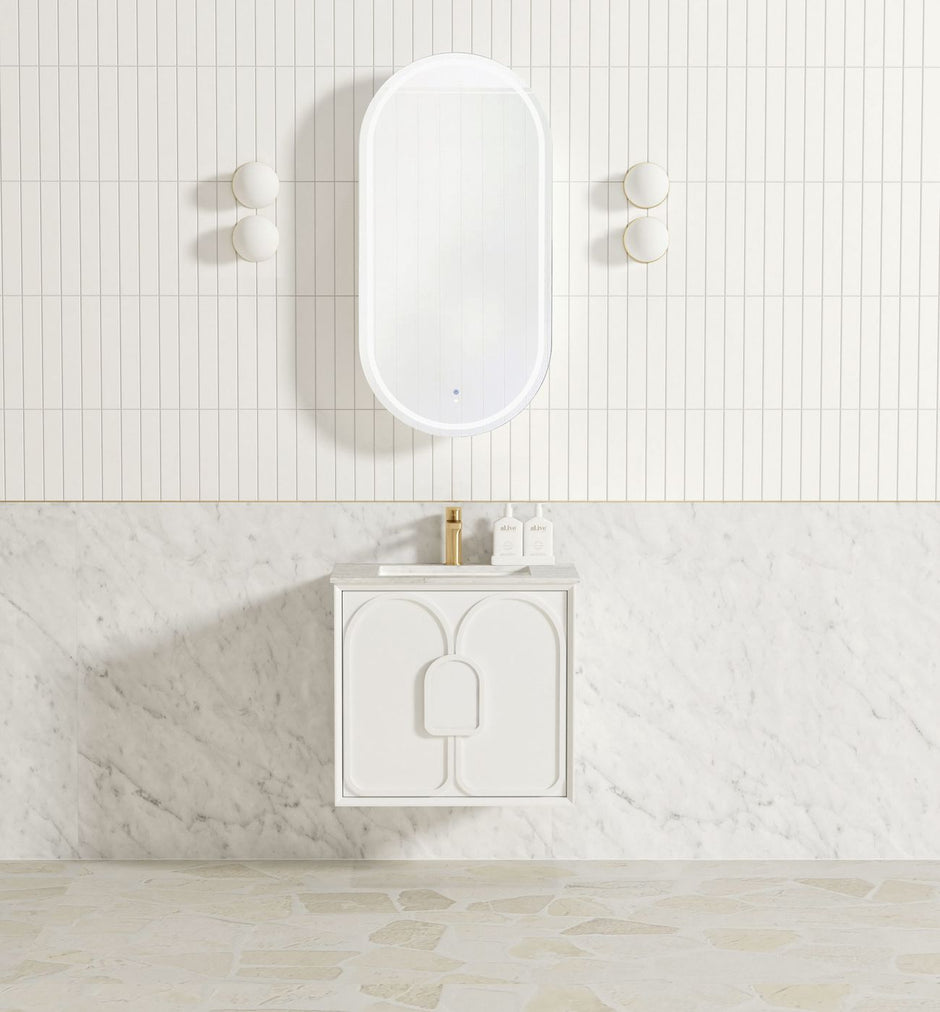Laguna Mark II 600mm Matte White Wall Hung Vanity