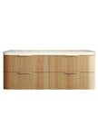 Havana Fluted 1500mm Woodland Oak Wall Hung Curve Vanity