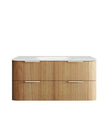 Havana Fluted 1200mm Woodland Oak Wall Hung Curve Vanity