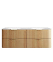 Havana Fluted 1500mm Woodland Oak Wall Hung Curve Vanity