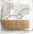 Havana Fluted 1800mm Woodland Oak Wall Hung Curve Vanity