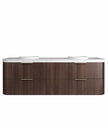 Havana Fluted 1800mm Sable Walnut Wall Hung Curve Vanity