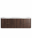 Havana Fluted 1800mm Sable Walnut Wall Hung Curve Vanity