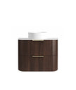 Havana Fluted 750mm Sable Walnut Wall Hung Curve Vanity